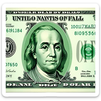 A dollar bill sticker