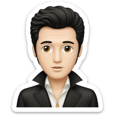 A Stickman with hair like Elvis presley sticker