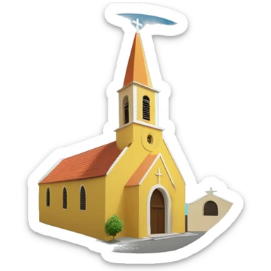 Iglesia de La isla de Sint Pedro en bonaire  sticker