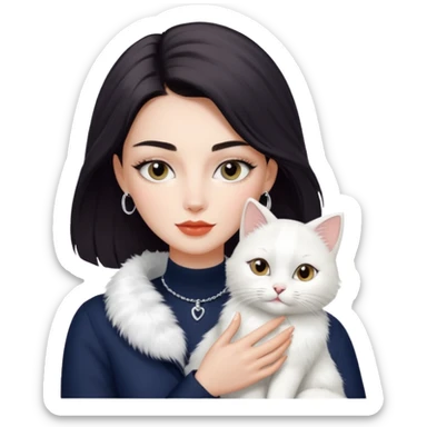 Dior model with pet cat sticker