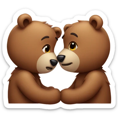 Bears kissing sticker
