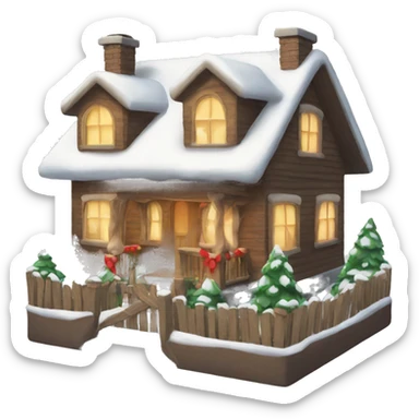 Cozy Christmas house sticker