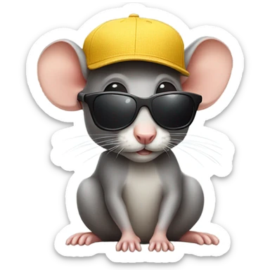 Eine ratte mit sonnenbrille sticker