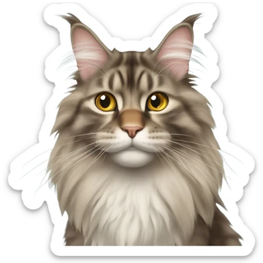 Maine Coon cat shows thumbs down sticker