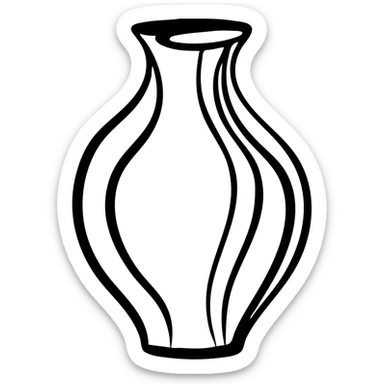 aesthetic vase with flowing lines sticker