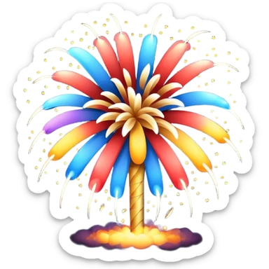 make the fireworks black with a white background. No other colors besides black and white sticker