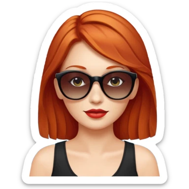 red headed woman with a cruise ship in the background sticker
