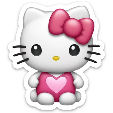 Hello kitty with heart sticker