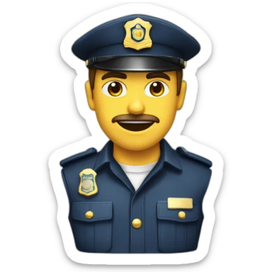 policia diciendo alto de frente sticker