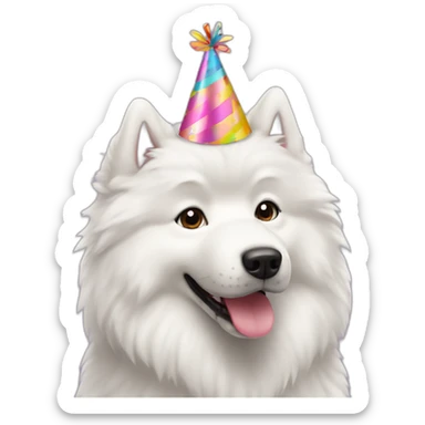 Samoyed dog birthday sticker