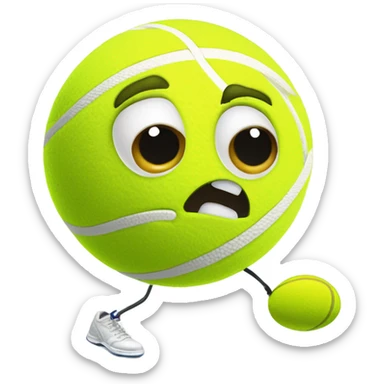 Tennis ball scared flying through the air sticker