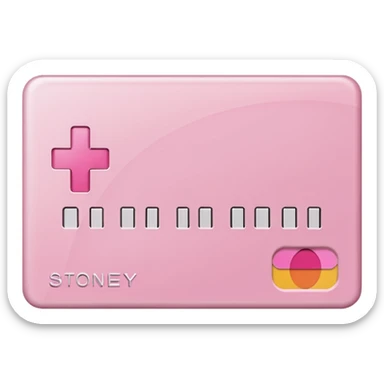 pink credit card that says stoney clover lane sticker