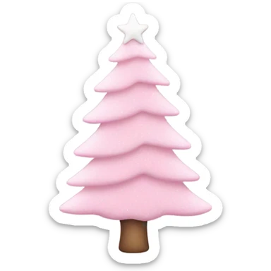 pastel pink christmas tree sticker