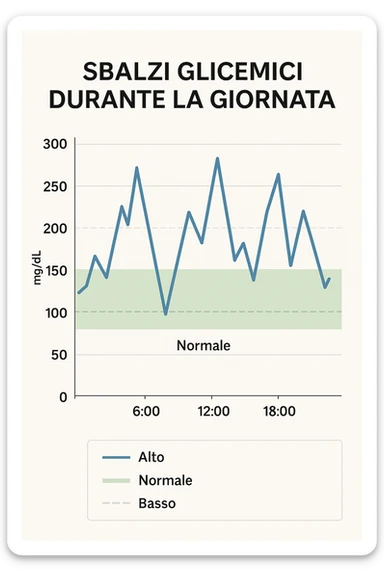 Sbalzi glicemici con grafico italiano sticker