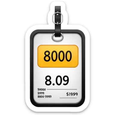 Tag with the price of 800₽ sticker
