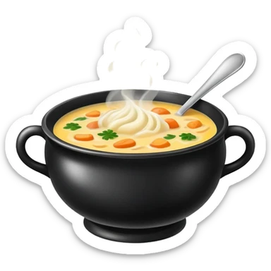 soup in black bowl sticker