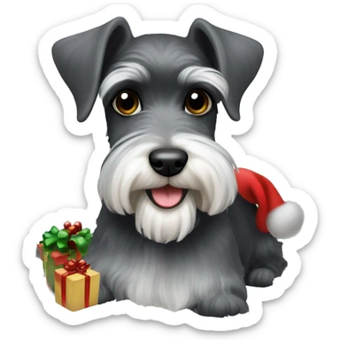 Mini schnauzer at Christmas  sticker