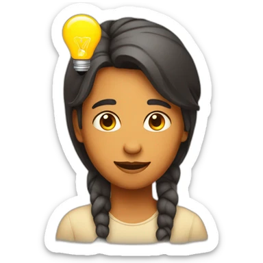 indian gender neutral person with a light bulb on their head sticker