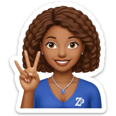 Zeta Phi Beta Sorority black women emoji. Use our hand sign sticker