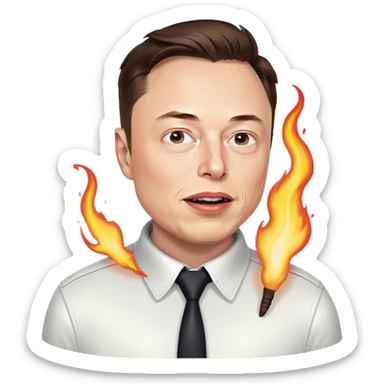 Elon Musk getting whipped sticker