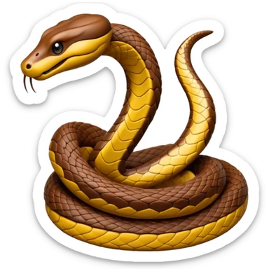 wood carved mini snake sticker
