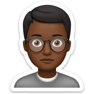 zumbi masculino, óculos fino, cabelo baixo sticker