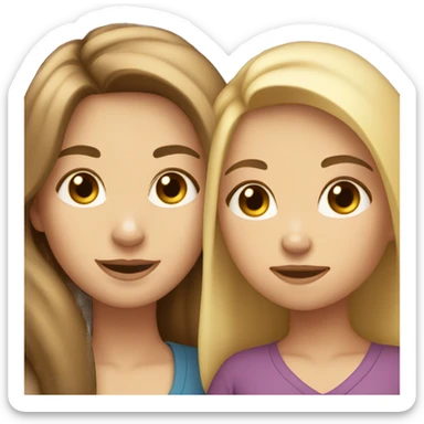 2 moms one long brown hair and one long blonde hair woman with brown haired toddler boy sticker