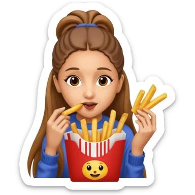 ariana grande munching fries sticker
