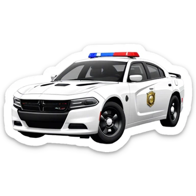 Police Car - Dodge Charger Pursuit (Model Year: 2022) (Iconic colour: Black and white) sticker
