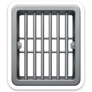 If there was a jail cell emoji in iOS, how would you design and iOS style emoji. Create an jail cell emoji with no prisoner. (Not a cage must be single 4 rods facing to front view point) sticker