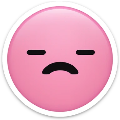 A pink circle is with 2 short black lines on it sticker