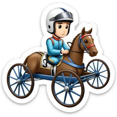 Harness racing sulky with driver sticker