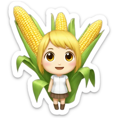 Corn, anime girl sticker