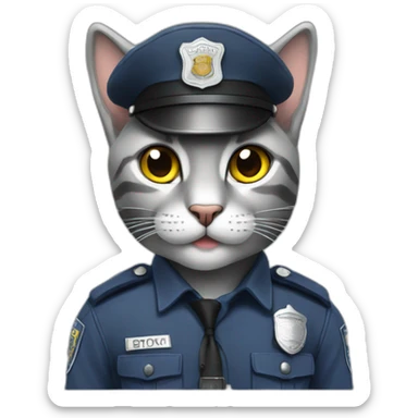 police cat grey sticker