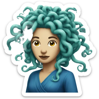 Blue Medusa sticker