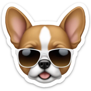 chiuaua whit sunglasses  sticker