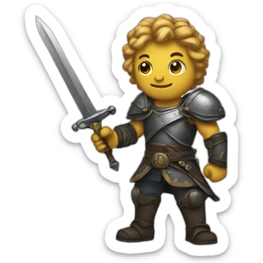 Gats with a sword and an iron hand sticker