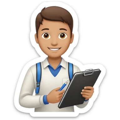 Student Leader + clipboard, Tour Group. sticker