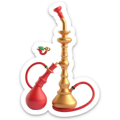 3D hookah, simple, no extra details, classic look, neutral colors sticker