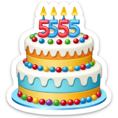 55 years old birthday with digital and without human sticker