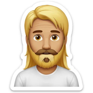yellow long hair bearded man with white shirt sticker