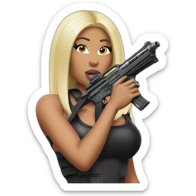 nicki minaj with a gun sticker