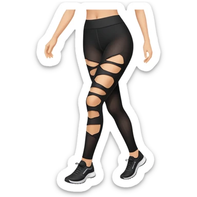 Ripped tights with runs sticker