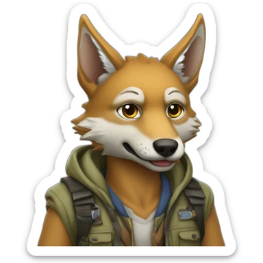 Chunky Jackal whit profesora outfit sticker