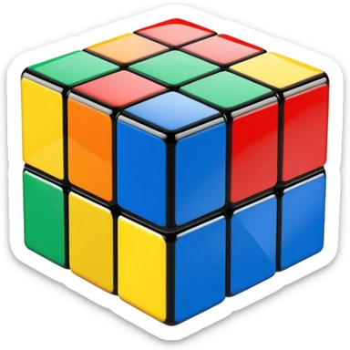 Transparent glass Rubix cube sticker