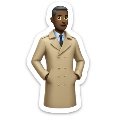 Beige Trenchcoat 3d  sticker