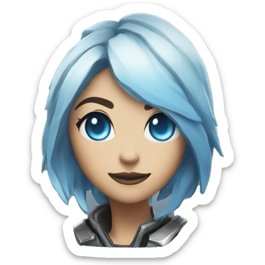 Apex Legends - Wraith Phase: An emoji showing Wraith's face with her eyes glowing blue and a phase shift effect around her. sticker