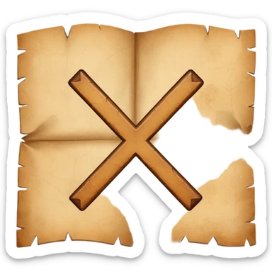 aged parchment map with X mark sticker