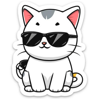 Cat with sunglassesv sticker