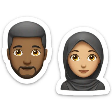 muslim couple light skin sticker